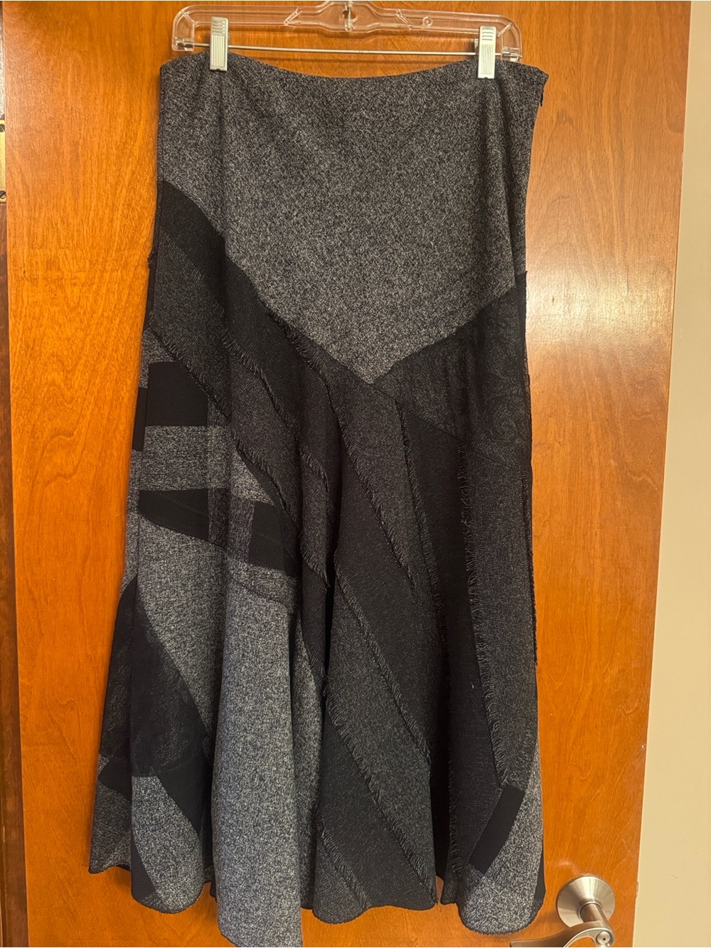 NWOT Coldwater Creek Black & Gray A-Line wool material Women’s Skirt